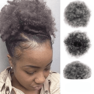 Hair Buns Afro Puff Ponytail Hair Afro Barbie Shop Grey