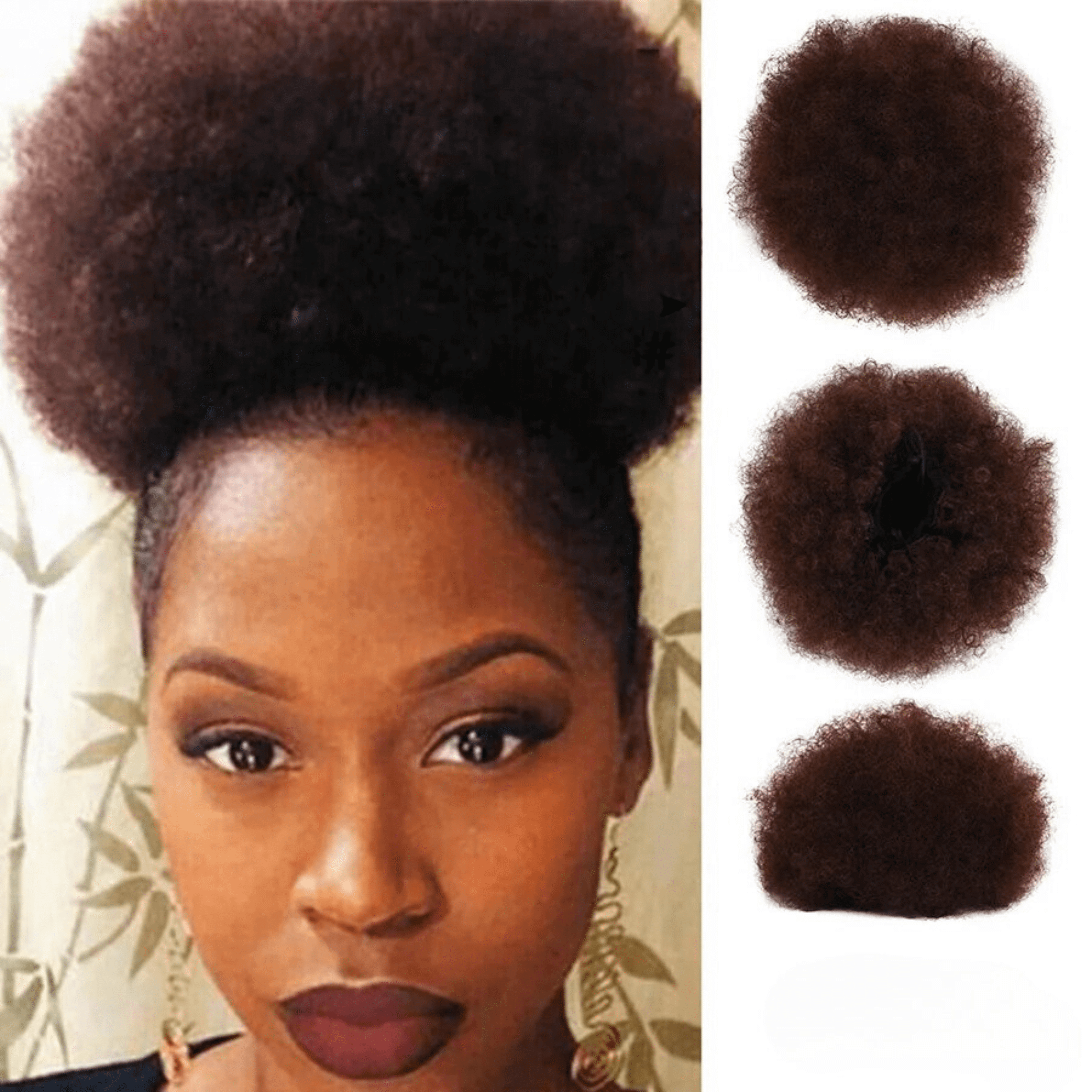 Hair Buns Afro Puff Ponytail Hair Afro Barbie Shop Dark Brown