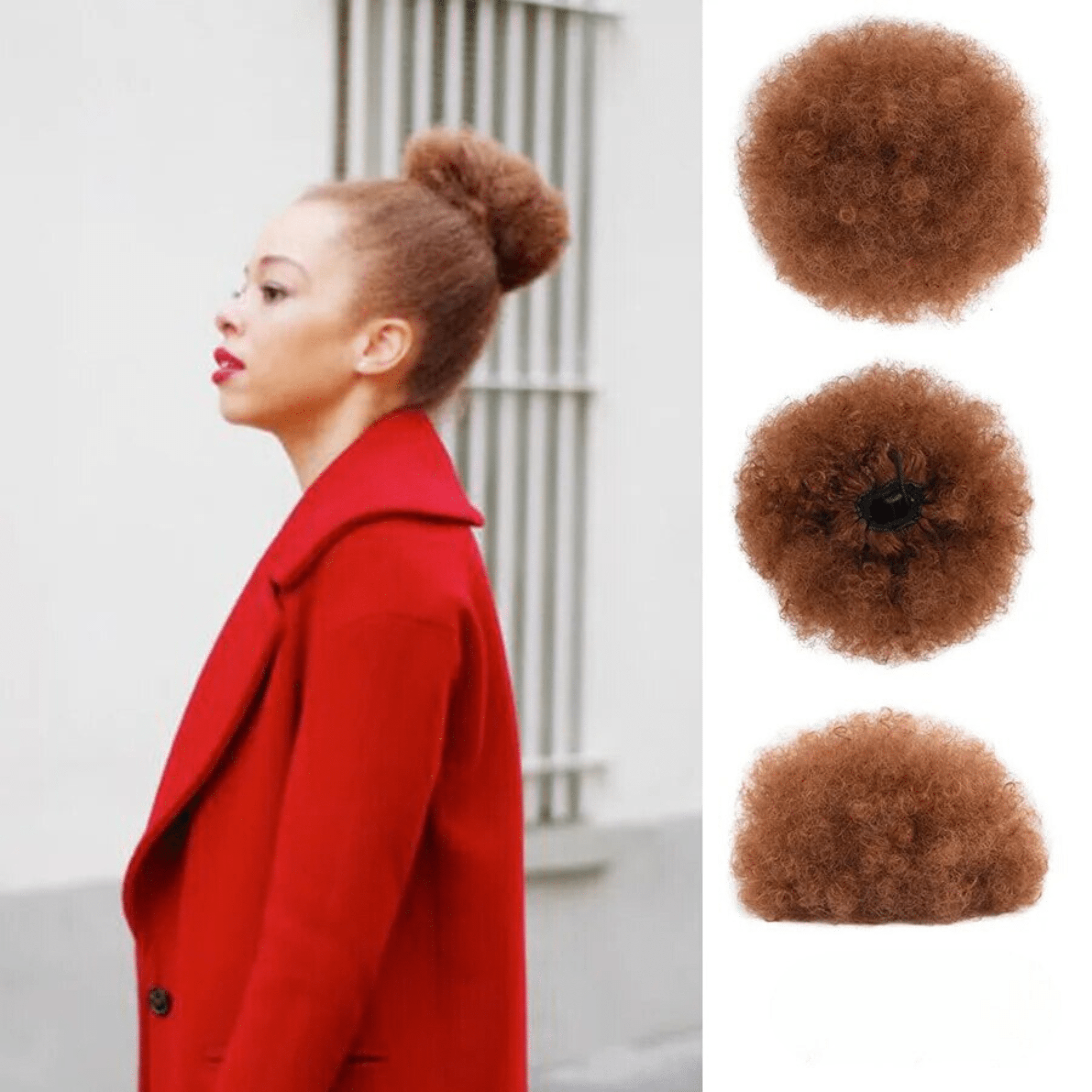 Hair Buns Afro Puff Ponytail Hair Afro Barbie Shop Warm Brown