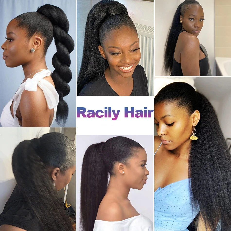 Hair Kinky Sraight Ponytail Human Hair Afro Barbie Shop