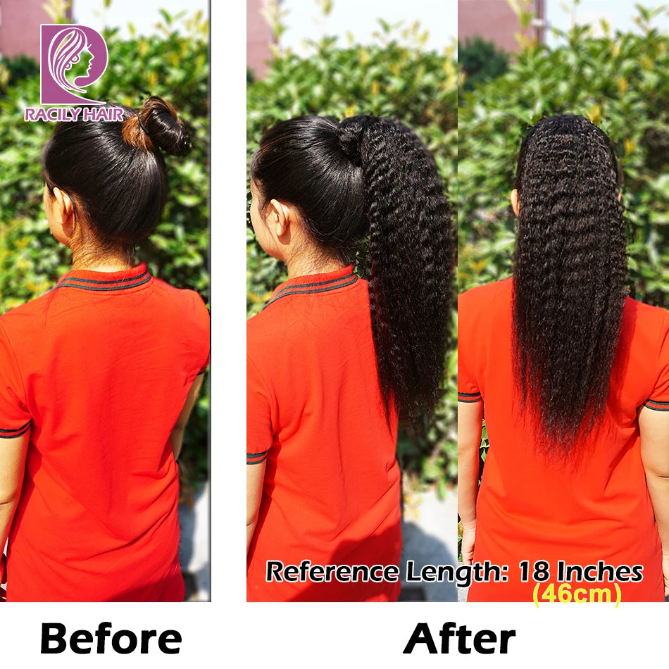 Hair Kinky Sraight Ponytail Human Hair Afro Barbie Shop
