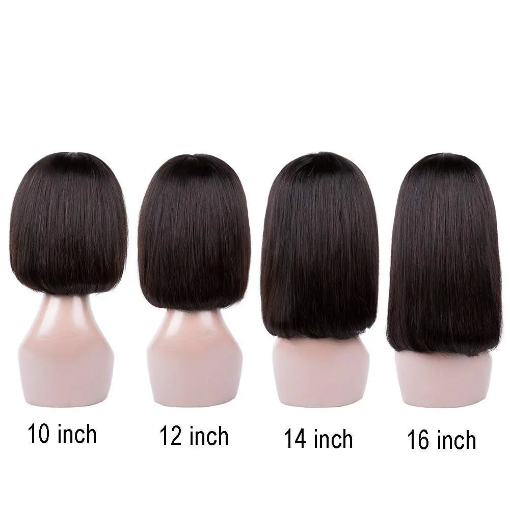 Short Bob Wig Straight Human Hair No Lace Wig Afro Barbie Shop
