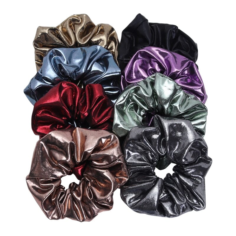 New Shinny Women Satin Hair Scrunchies Afro Barbie