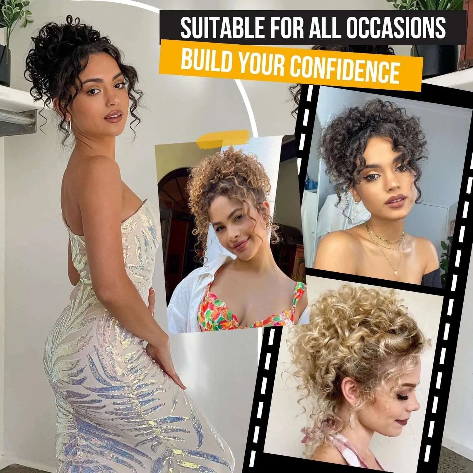 Synthetic Messy Bun Hair Afro Barbie Shop