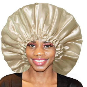 Extra Large Waterproof Shower Cap Double Layer Adjustable Elastic Reusable Bath Caps Protection Hair Bathing Hat for Women Men Afro Barbie