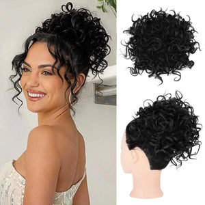 Synthetic Messy Bun Hair Afro Barbie Shop