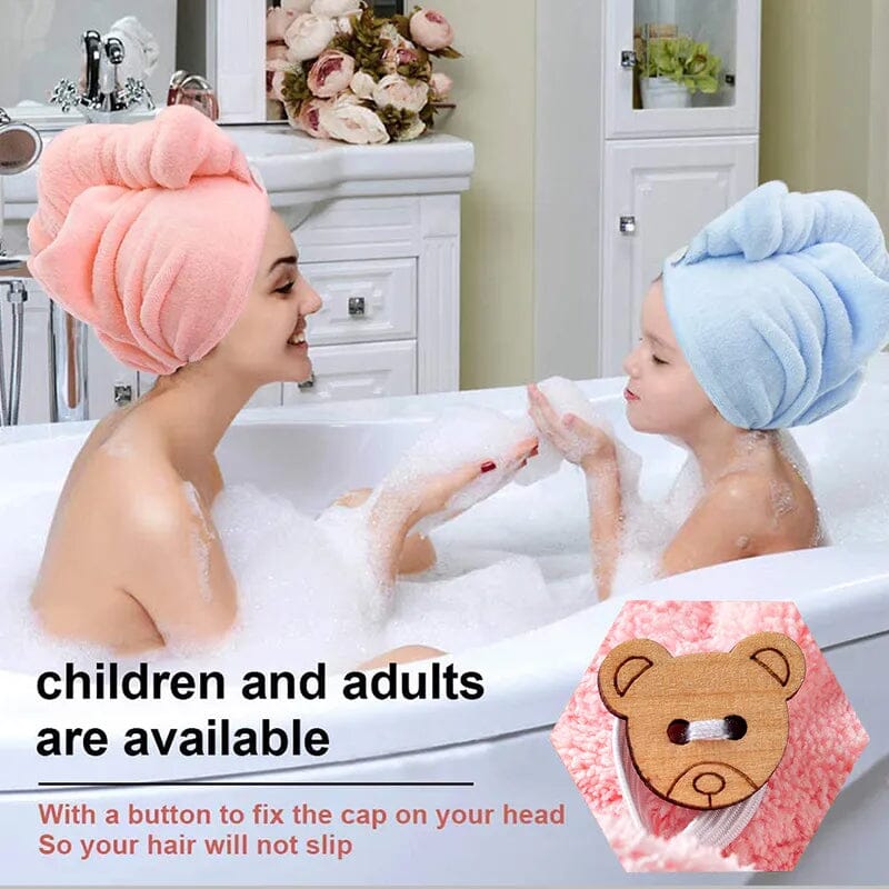 Microfiber Hair Towel,Premium Anti Frizz Hair Drying Wrap for Women & Men Dry Hair Hat,Super Absorbent,Wrapped Bath Cap Afro Barbie