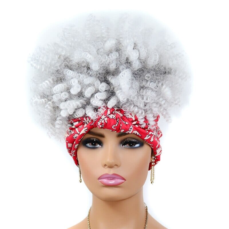 Short Kinky Curly Wig with Headband Afro Wig Afro Barbie
