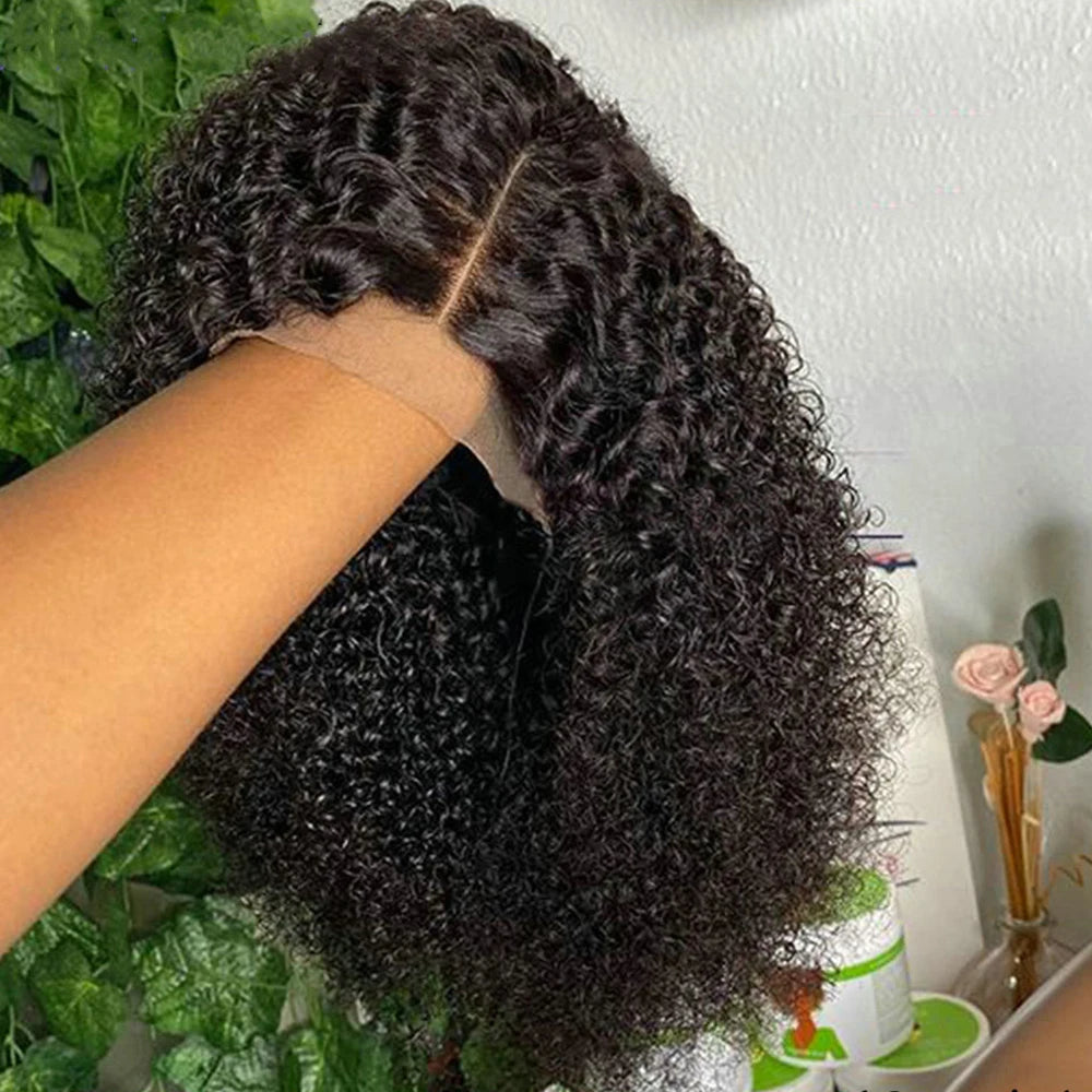 Wear and Go Glueless Wig Kinky Curly HD Lace Closure Wigs Short Curly Bob Lace Front Wigs Human Hair for Beginners Bob Wigs 180% Afro Barbie