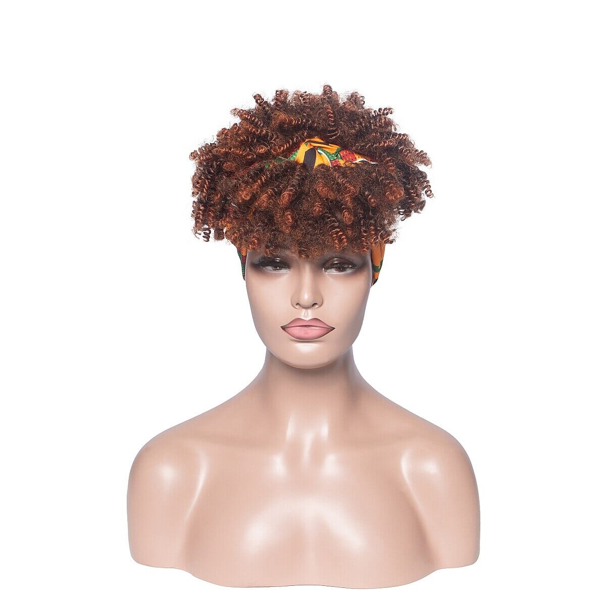 Short Kinky Curly Wig with Headband Afro Wig Afro Barbie
