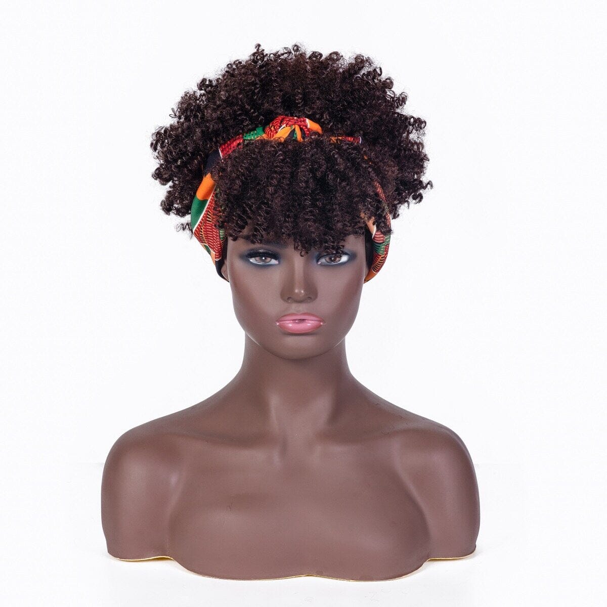 Short Kinky Curly Wig with Headband Afro Wig Afro Barbie