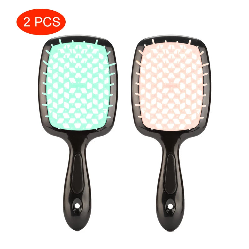 Janeke hair Comb Detangling Hair Brush Large Plate Massage Hollow Combs Out Hair Brushes Anti-Static Barber Salon Hair Styling Brush Afro Barbie