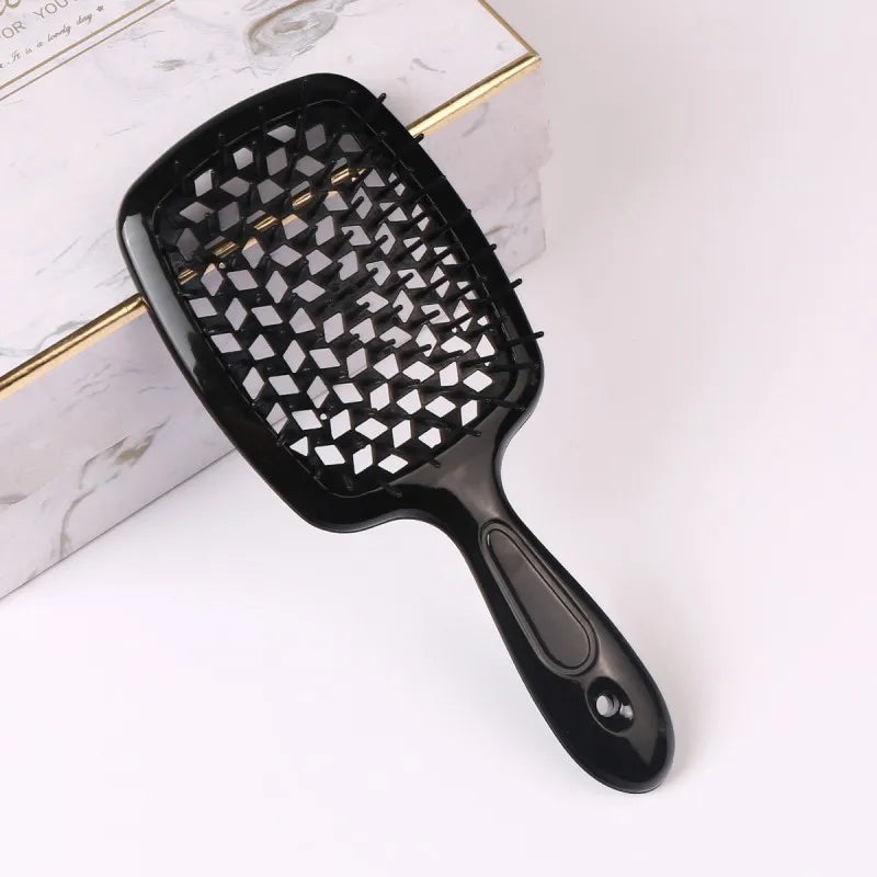Janeke hair Comb Detangling Hair Brush Large Plate Massage Hollow Combs Out Hair Brushes Anti-Static Barber Salon Hair Styling Brush Afro Barbie