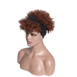 Short Kinky Curly Wig with Headband Afro Wig Afro Barbie