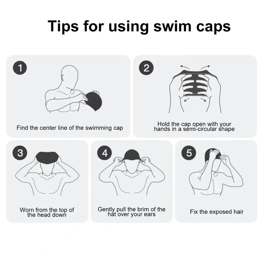 High Elastic Swimming Cap High Elastic Breathable Waterproof Silicone Long Braid Waterproof Swimming Cap For Men And Women Afro Barbie