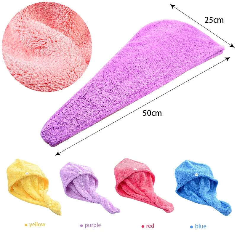 Microfiber Hair Towel,Premium Anti Frizz Hair Drying Wrap for Women & Men Dry Hair Hat,Super Absorbent,Wrapped Bath Cap Afro Barbie