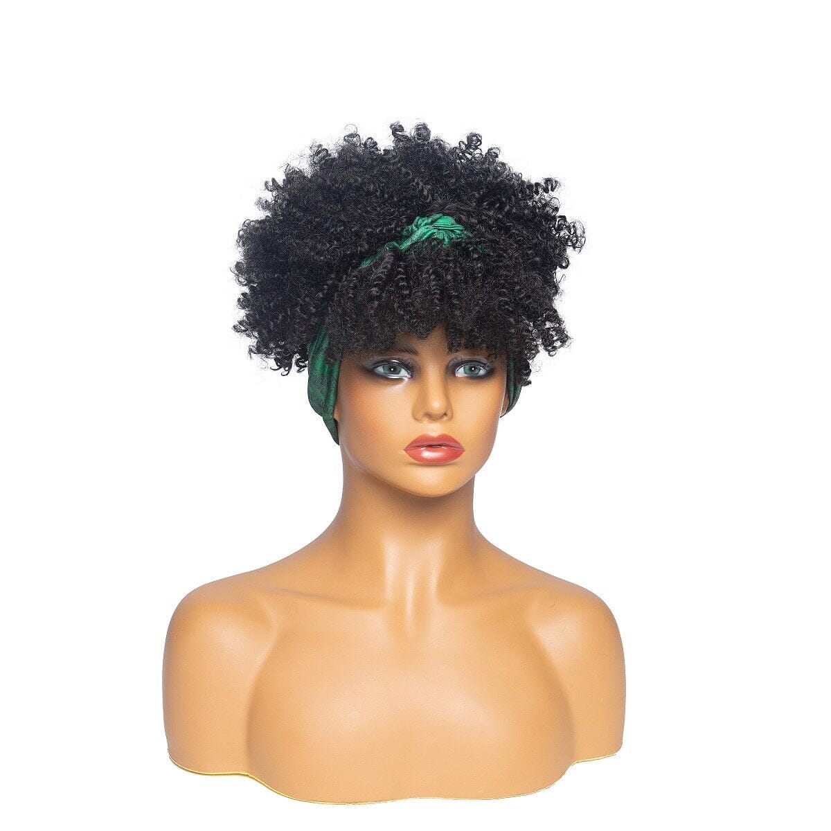 Short Kinky Curly Wig with Headband Afro Wig Afro Barbie