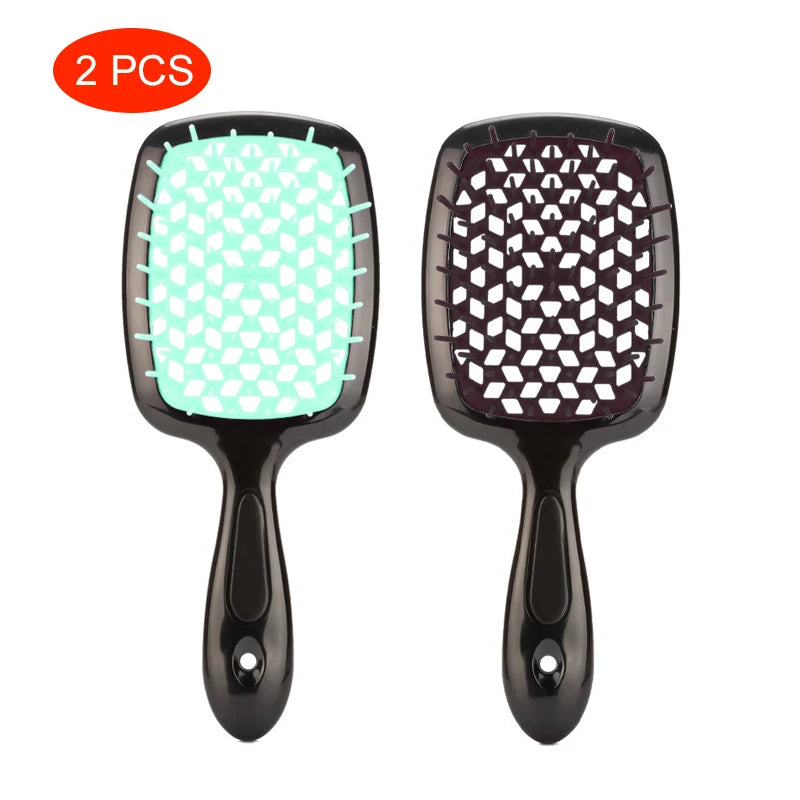 Janeke hair Comb Detangling Hair Brush Large Plate Massage Hollow Combs Out Hair Brushes Anti-Static Barber Salon Hair Styling Brush Afro Barbie
