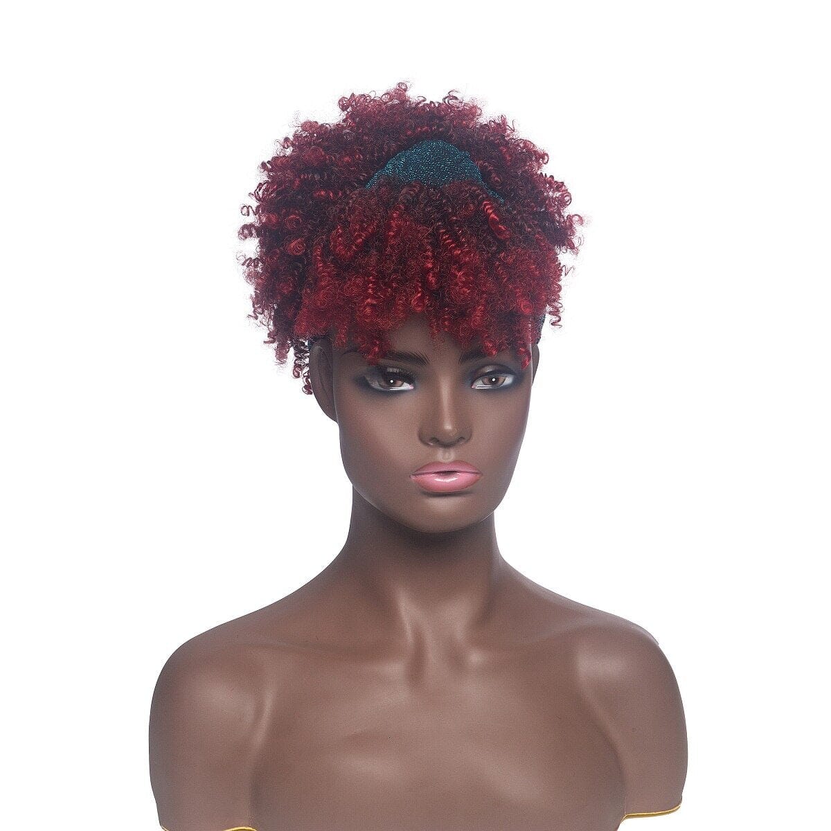 Short Kinky Curly Wig with Headband Afro Wig Afro Barbie