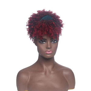 Short Kinky Curly Wig with Headband Afro Wig Afro Barbie