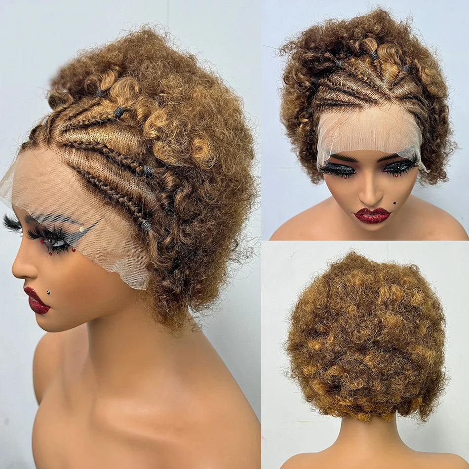 Frontal Afro Curly Wig Brazilian Afro Barbie