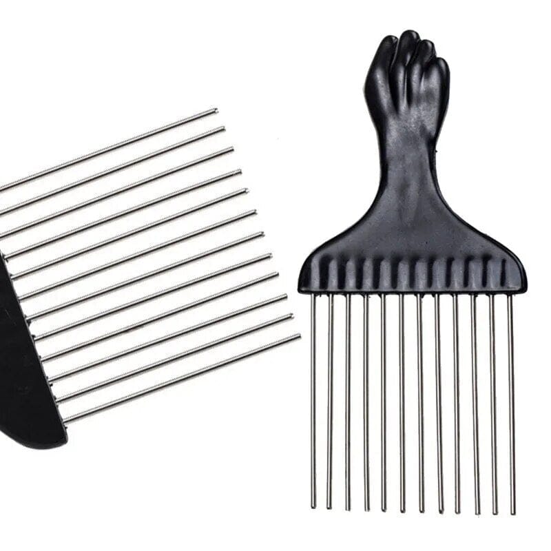 Black Fist Metal African Hair Pik Afro Comb Afro Barbie
