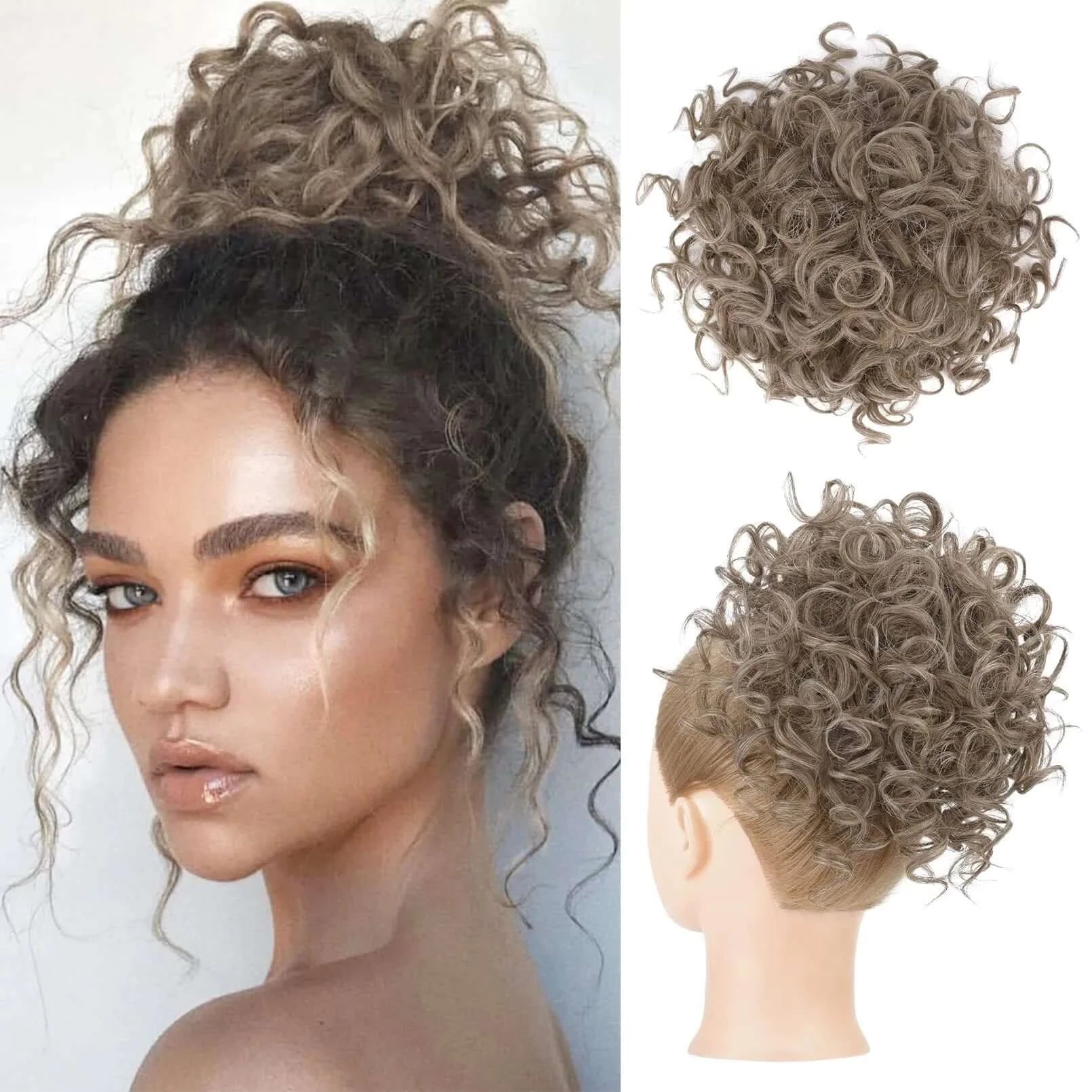 Synthetic Messy Bun Hair Afro Barbie Shop