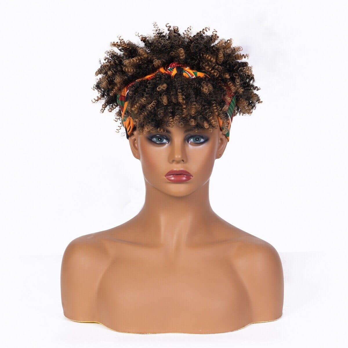 Short Kinky Curly Wig with Headband Afro Wig Afro Barbie