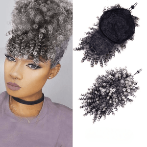 Synthetic Bangs Kinky Curly Hair Afro Wig Afro Barbie Shop Grey 