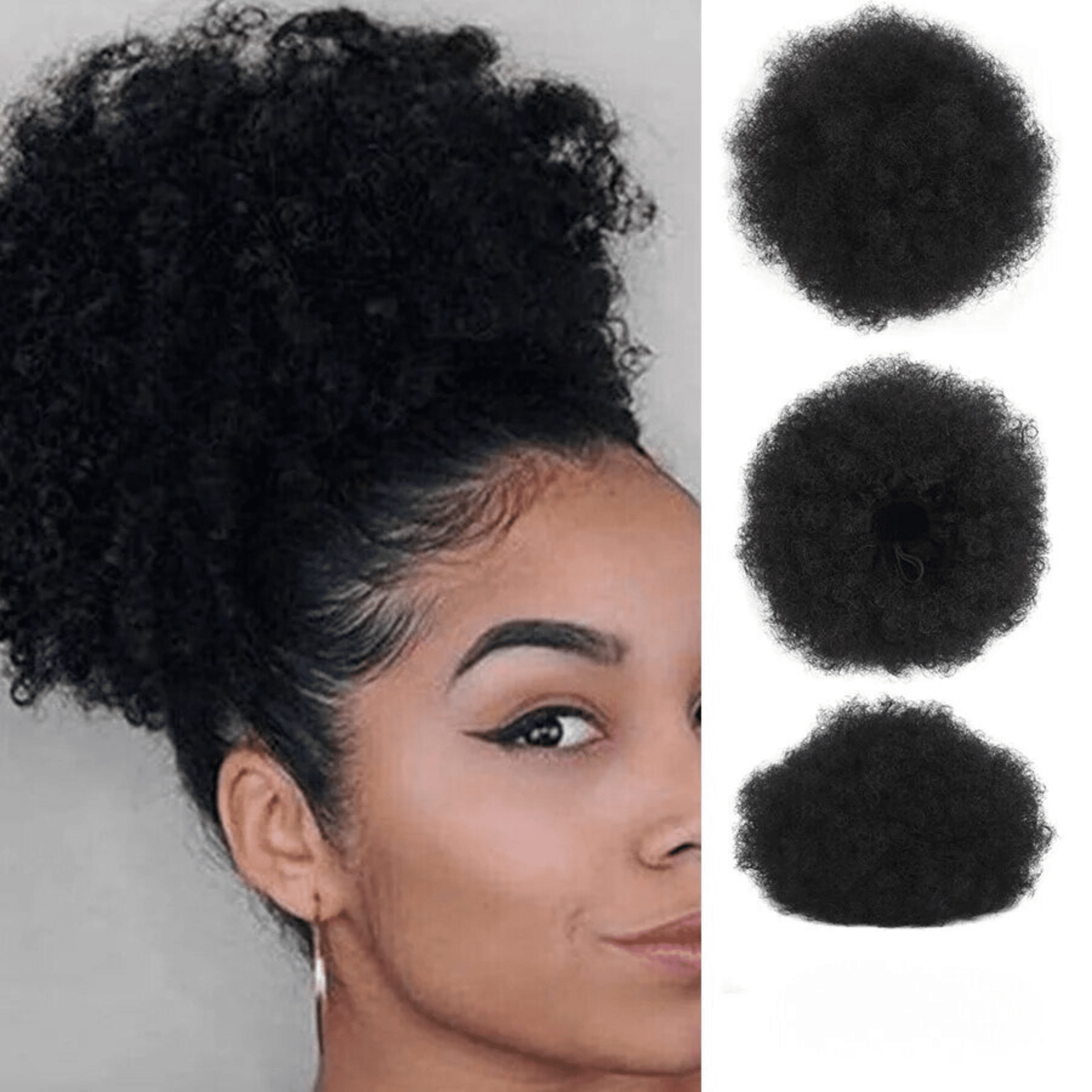 Hair Buns Afro Puff Ponytail Hair Afro Barbie Shop Black 