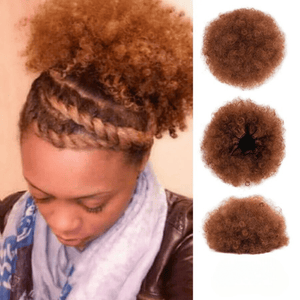 Hair Buns Afro Puff Ponytail Hair Afro Barbie Shop Caramel 