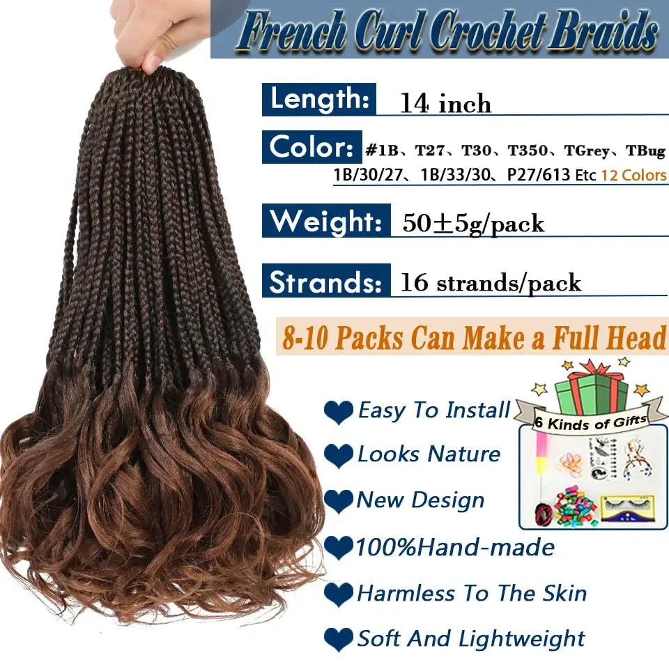 Short French Curls Braiding Hair 14 Inches Afro Barbie 