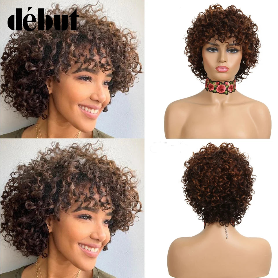 Human Hair Brazilian Short Bob Curly - Afro Barbie