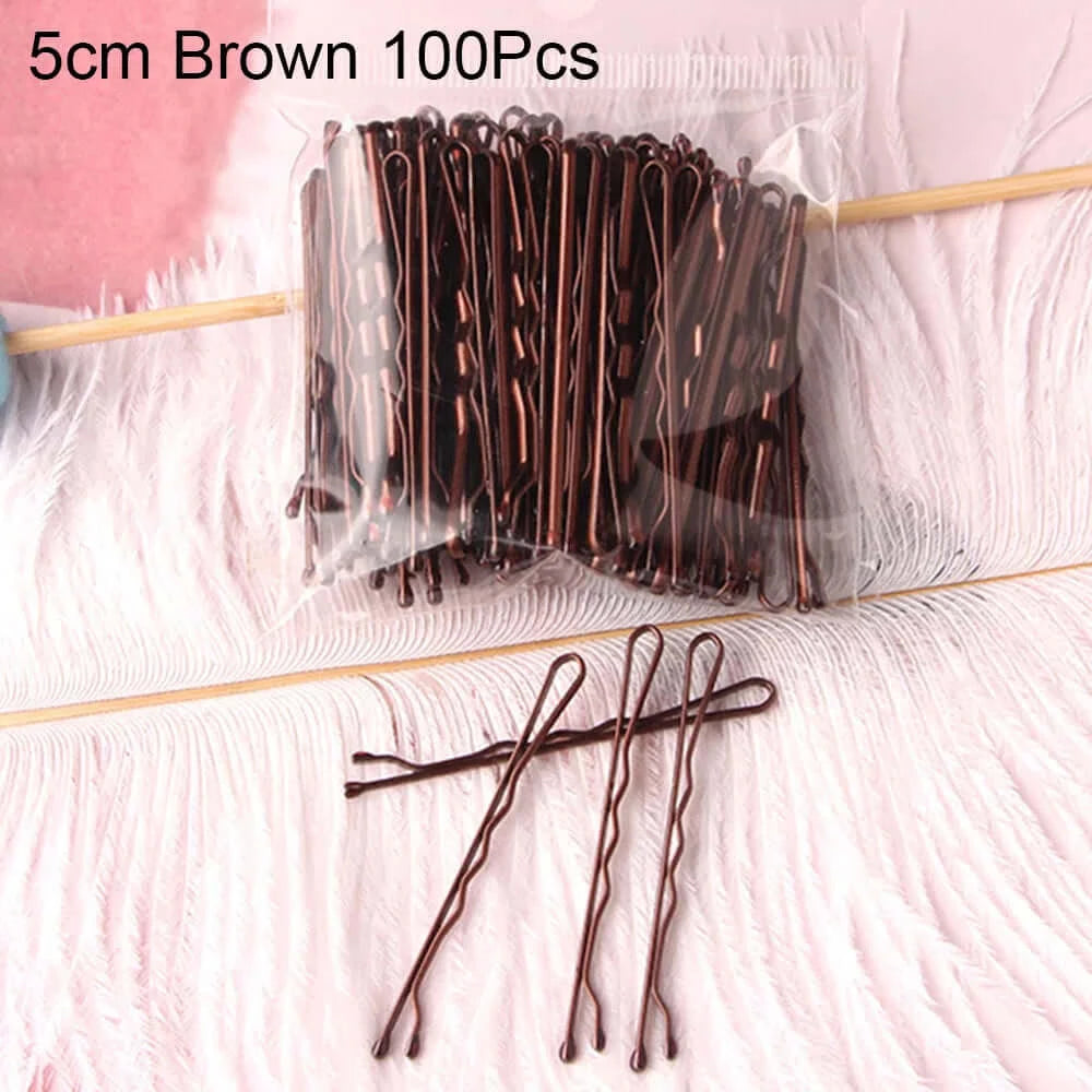 100PCS Women Hair Clip Metal - Afro Barbie