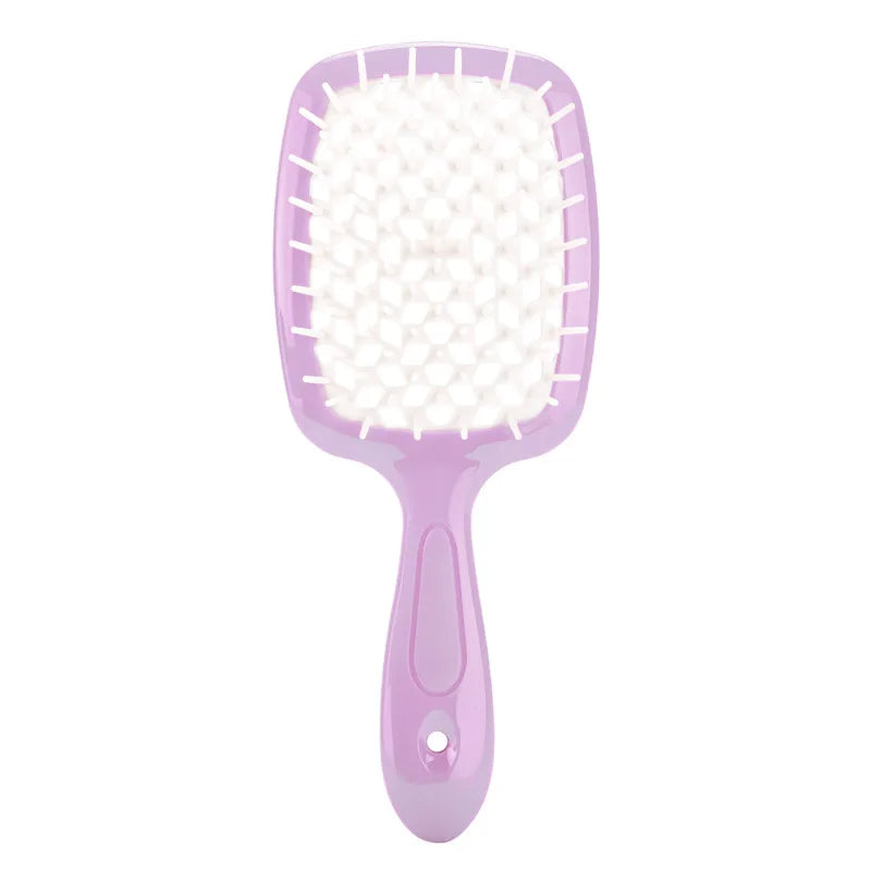 Janeke hair Comb Detangling Hair Brush Large Plate Massage Hollow Combs Out Hair Brushes Anti-Static Barber Salon Hair Styling Brush Afro Barbie 