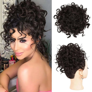 Synthetic Messy Bun Hair Afro Barbie Shop 