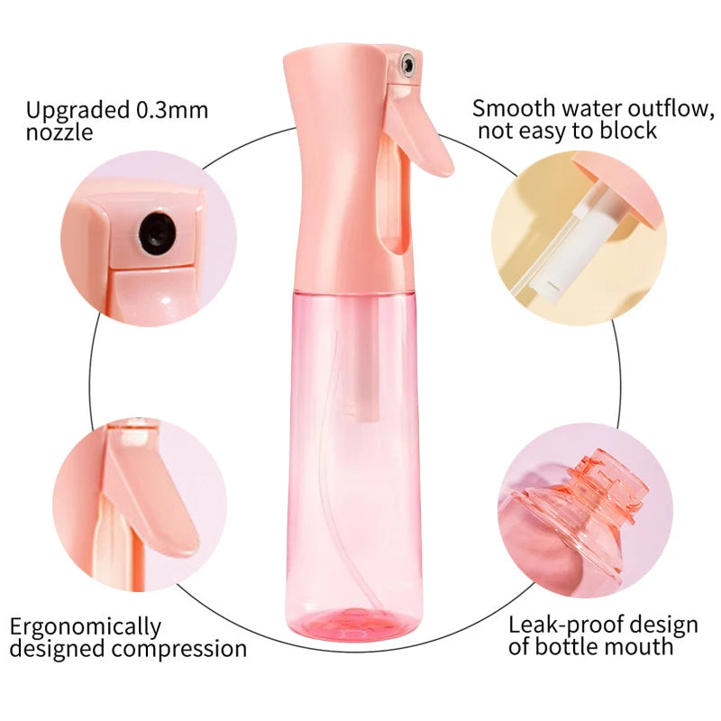 Hairdressing Spray Bottle Fine Continuous Refillable Mist Bottle Water Sprayer Atomizer Salon Barber Hair Styling Tool 200/300ML Spray Bottle Afro Barbie Shop 