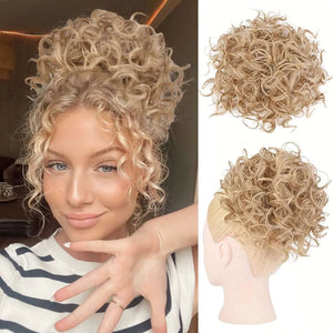 Synthetic Messy Bun Hair Afro Barbie Shop 