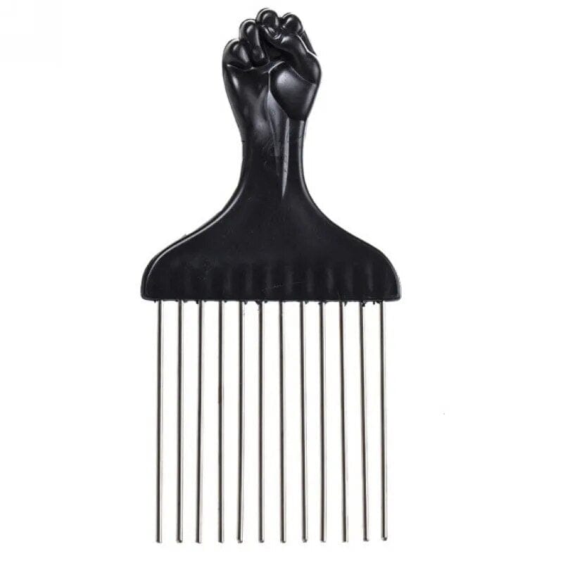 Black Fist Metal African Hair Pik Afro Comb Afro Barbie 