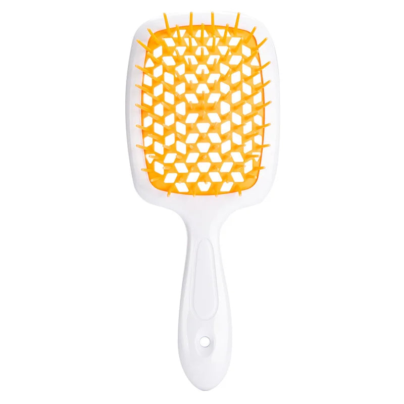 Janeke hair Comb Detangling Hair Brush Large Plate Massage Hollow Combs Out Hair Brushes Anti-Static Barber Salon Hair Styling Brush Afro Barbie 