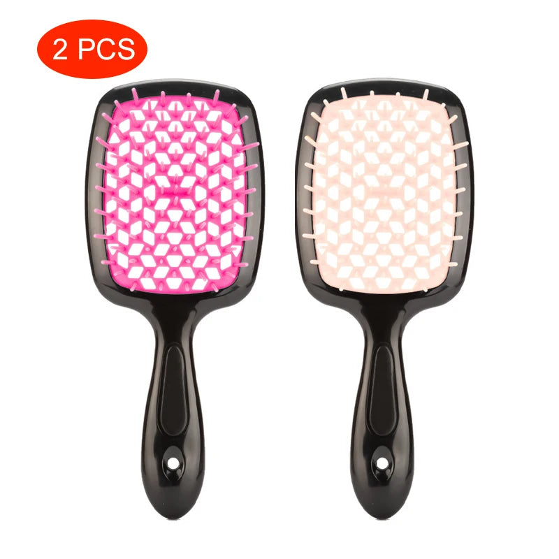 Janeke hair Comb Detangling Hair Brush Large Plate Massage Hollow Combs Out Hair Brushes Anti-Static Barber Salon Hair Styling Brush Afro Barbie 