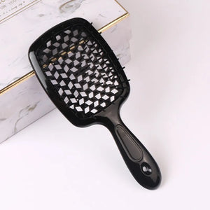 Janeke hair Comb Detangling Hair Brush Large Plate Massage Hollow Combs Out Hair Brushes Anti-Static Barber Salon Hair Styling Brush Afro Barbie 