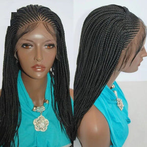  13x4 Deep Lace Braided Wig Synthetic Lace Front Wig Free Part Braid African With Baby Hair Braided Knotless Box Braided Wig Afro Barbie