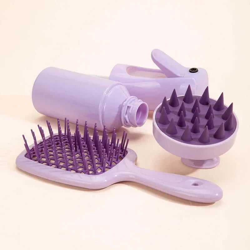 3pcs/set Spa Care Hair Shampoo Brush Natural Wet Curly Hollow Detangling Hair Brush Set Salon Professional Hairdressing Tools Afro Barbie 