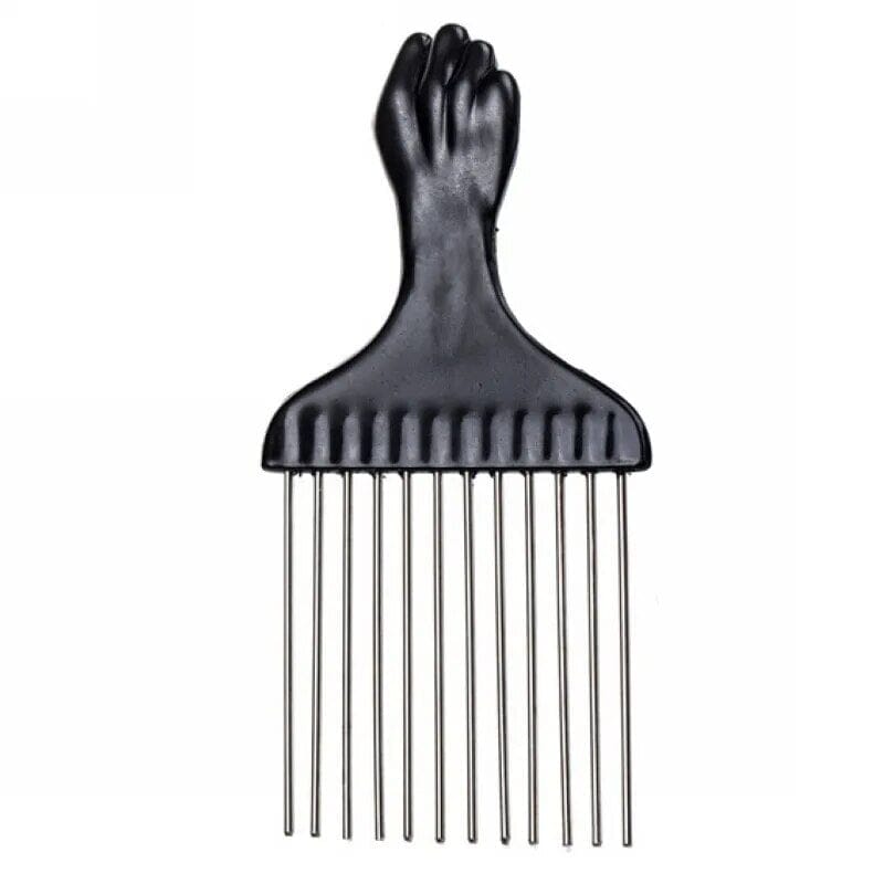 Black Fist Metal African Hair Pik Afro Comb Afro Barbie 