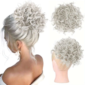 Synthetic Messy Bun Hair Afro Barbie Shop 