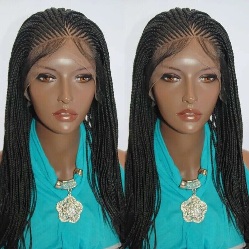 13x4 Deep Lace Braided Wig Synthetic Lace Front Wig Free Part Braid African With Baby Hair Braided Knotless Box Braided Wig Afro Barbie 